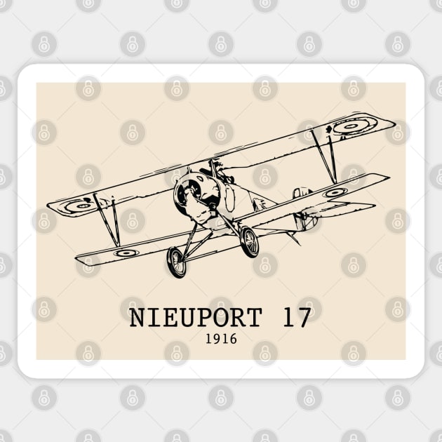 Nieuport 17 World War I Fighter Plane Sticker by Lakeric
